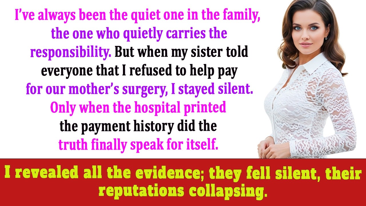 My Sister Told Everyone I Refused to Pay for Mom’s Surgery — Then the Hospital Clerk Spoke Up