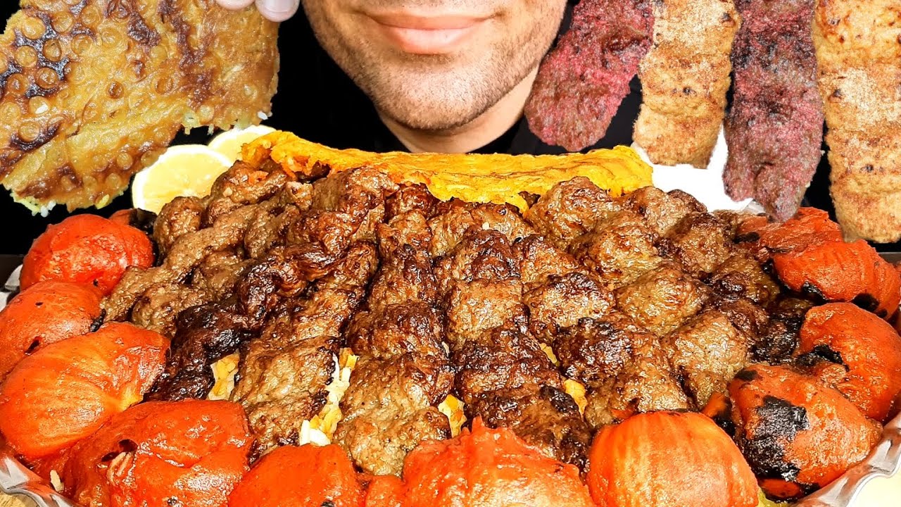 ASMR MUKBANG| PERSIAN FOOD KOOBIDEH KEBABS & TAHDIG (EATING SOUNDS)