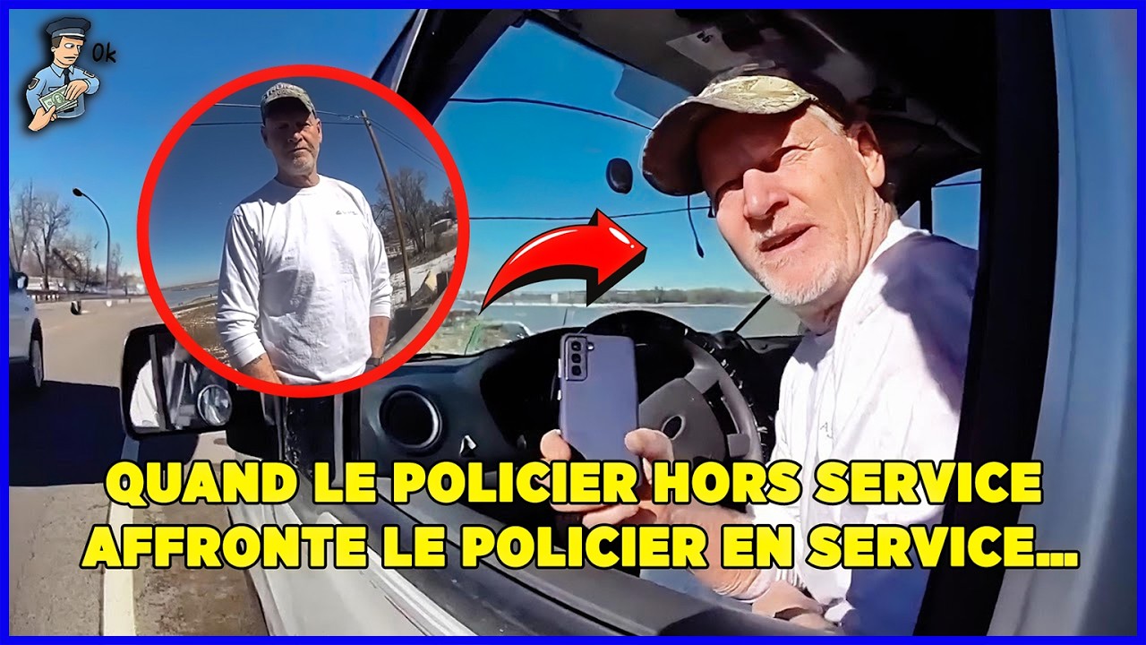 Police américaine - Un policier hors service est menotté par un policier en service