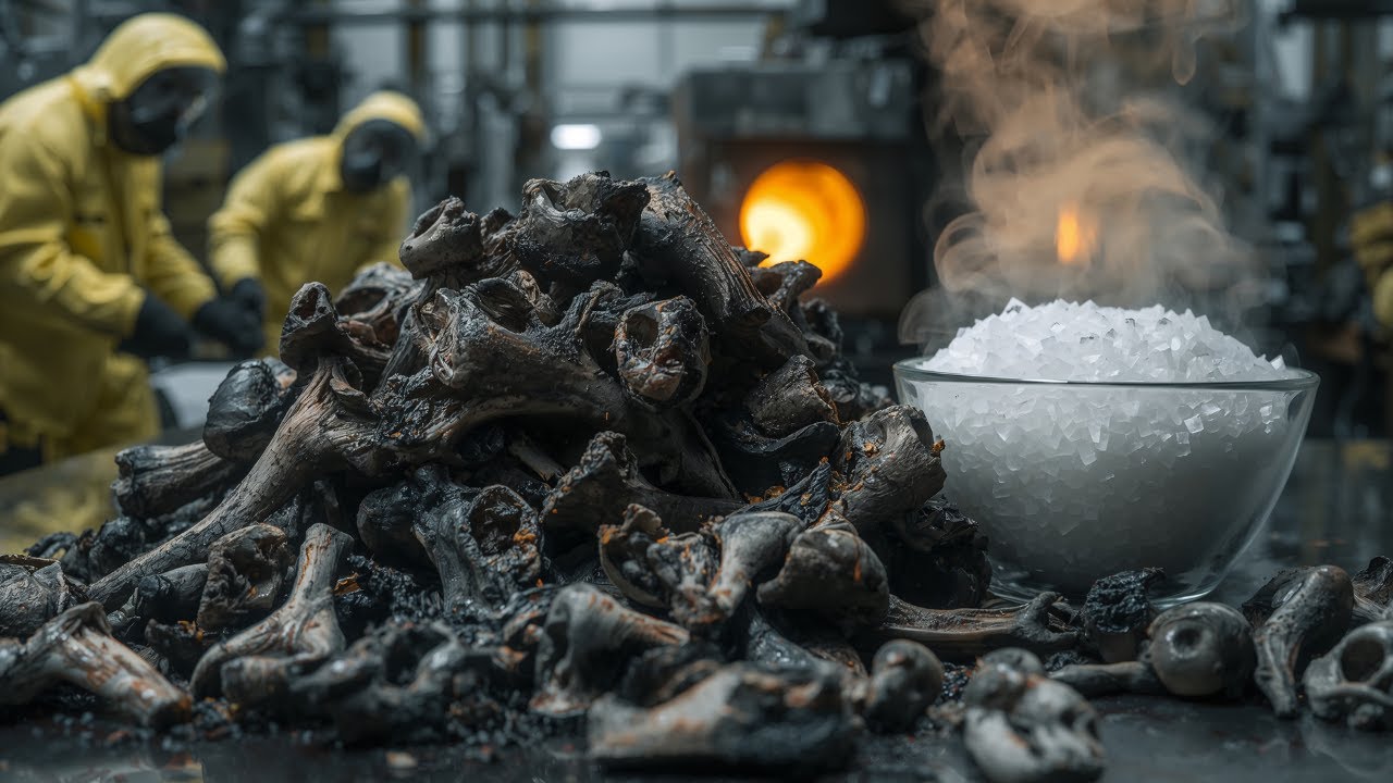 Inside Factory: How Tons of Beef Bones Are Burned Down to Make White Sugar