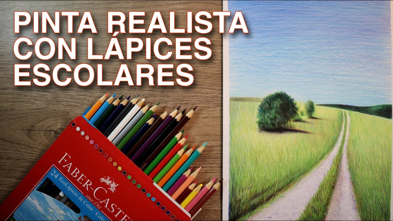 Pinta un paisaje realista con LÁPICES ESCOLARES!