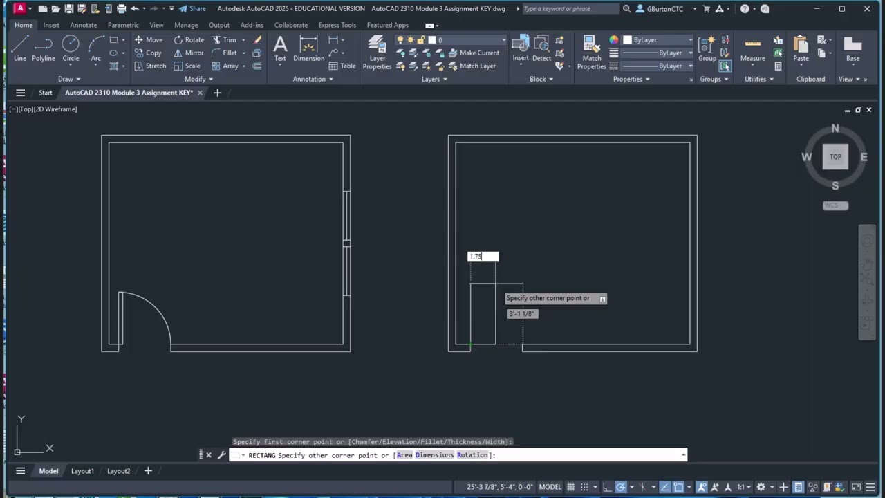 03 Основы AutoCAD Дверь