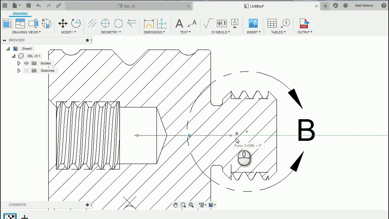 How to create a drawing for the Titan 89L