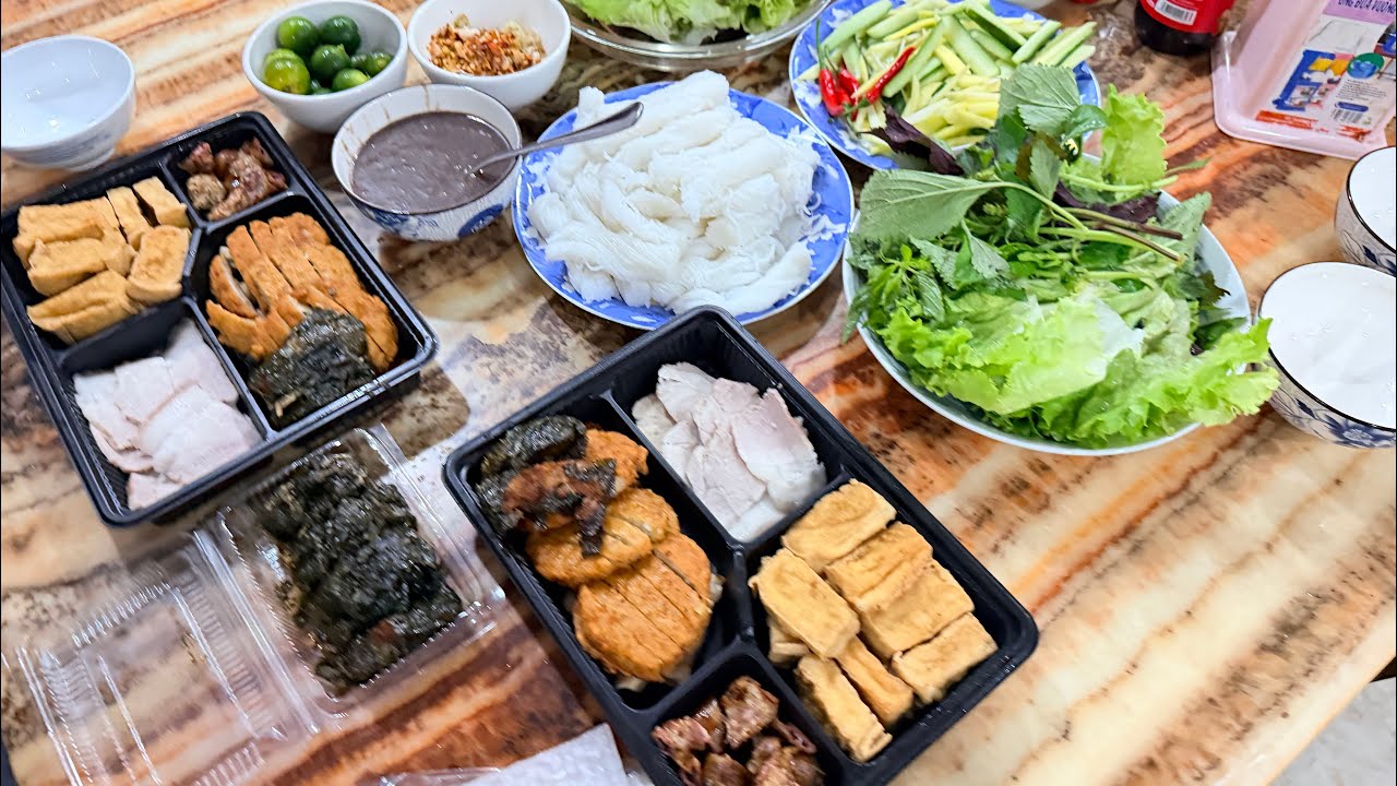Đãi nhà món bún đậu mắm tôm