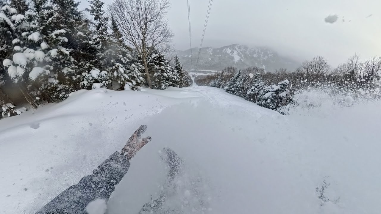 POV: DEEP POWDER AT CANNON MOUNTAIN IN NEW HAMPSHIRE