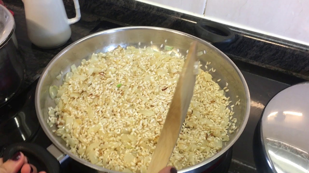 Risotto de peras y queso gorgonzola