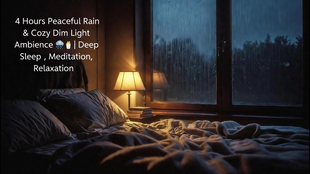 4 Hours Peaceful Rain & Cozy Dim Light Ambience 🌧️🕯️ | Deep Sleep, Meditation, Relaxation