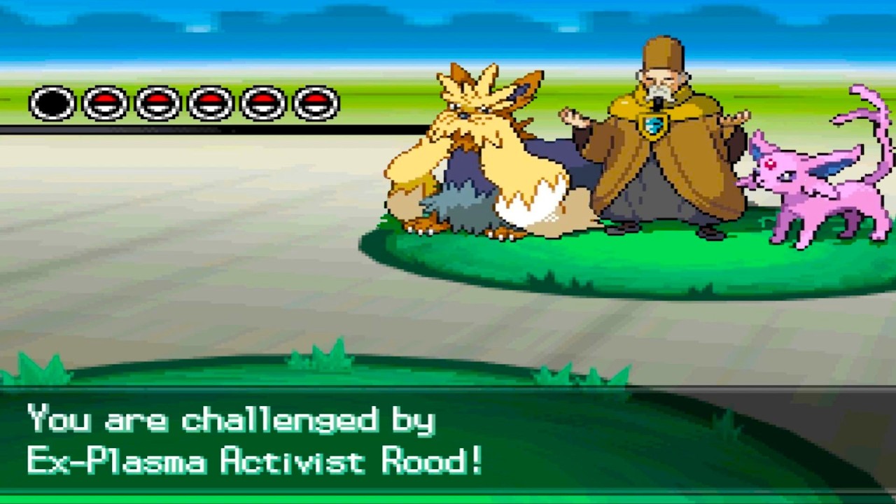 Pokemon Blinding White 2 - vs Ex-Team Plasma Sage Rood (Double Battle, Hardcore Mode)