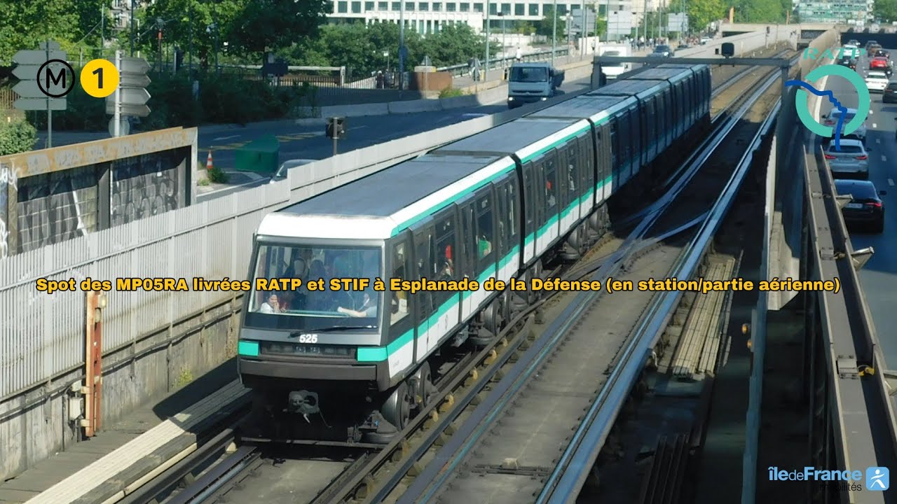 [Métro ligne 1 RATP] Spot des MP05 à Esplanade de la Défense (en station/partie aérienne)