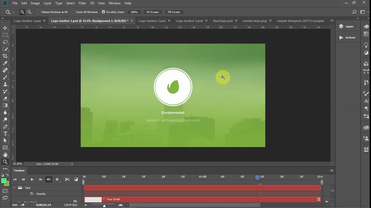 Animated logo in Photoshop video tutorial