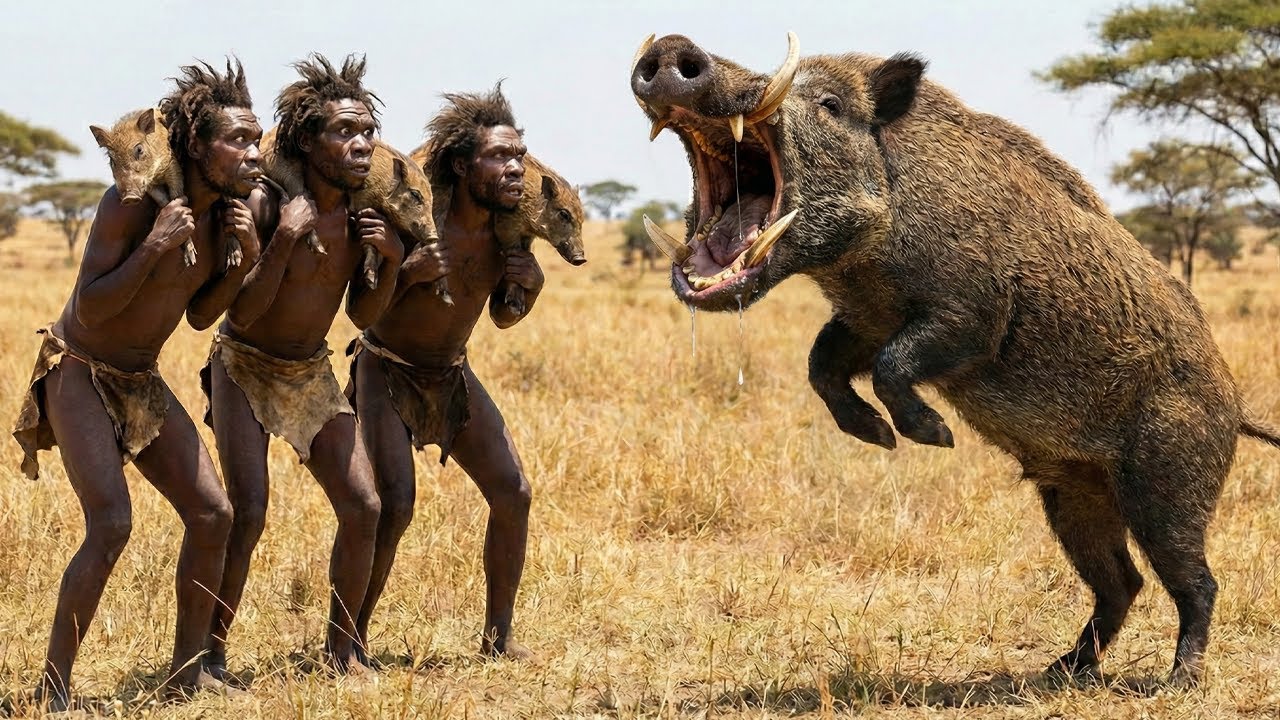 Life Ancient Million Years Ago | How Did Prehistoric People Hunt Giant Wild Boars?