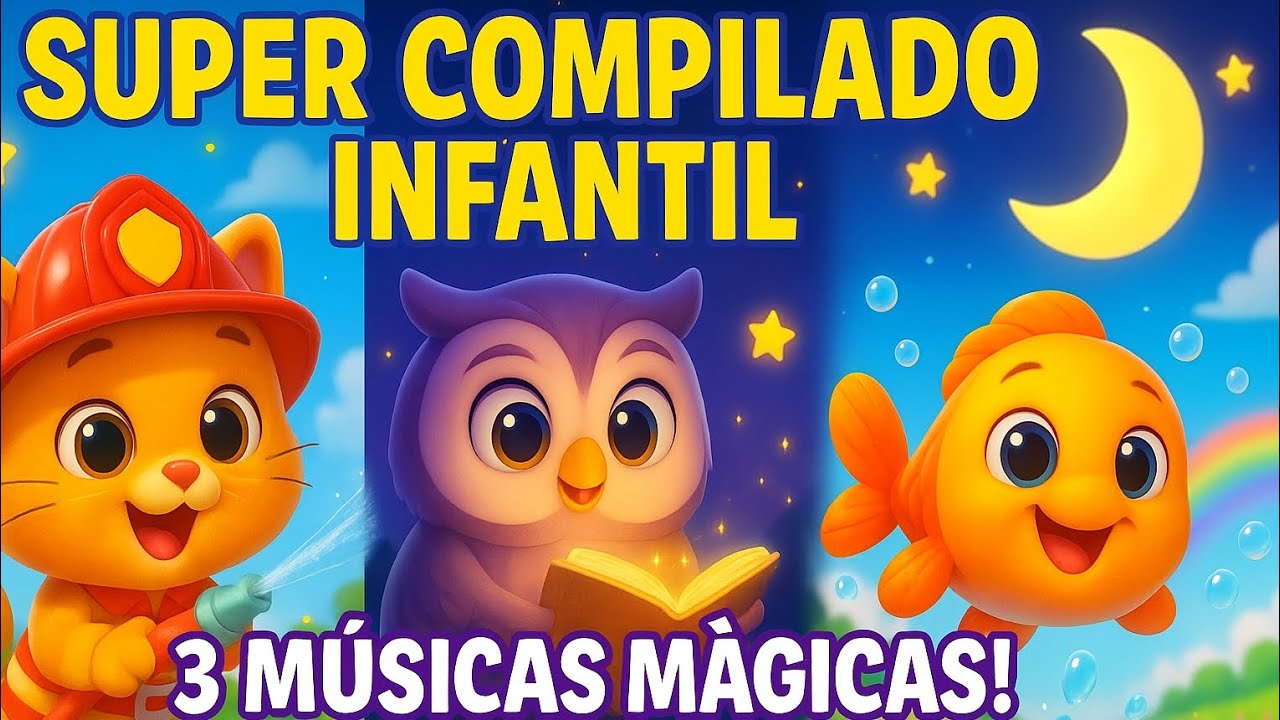 Super Compilado Infantil 🎶✨ | Gatinho Bombeiro + Coruja Professora + Peixinho Sonhador!