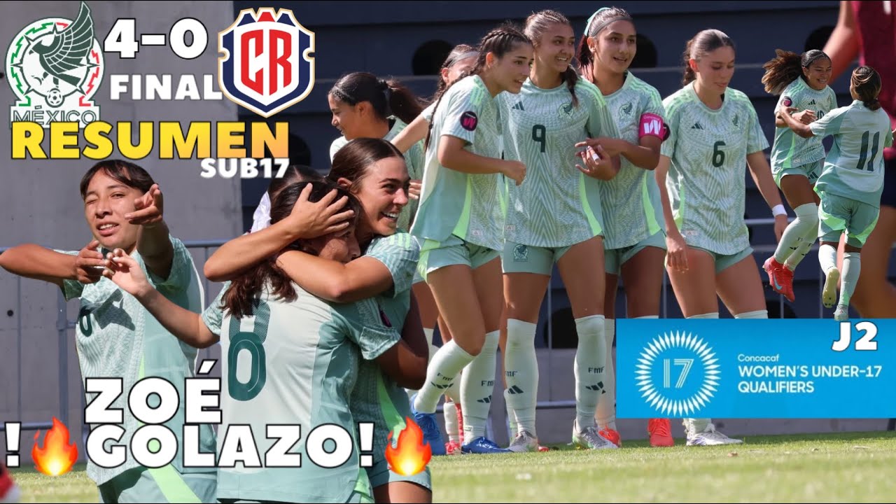 México Sub17 Femenil vs Costa Rica Sub17 Femenil 🔥 RESUMEN  !Que Golazo! ☠️ 2.4.2025 FINAL 🇲🇽4-0🇨🇷
