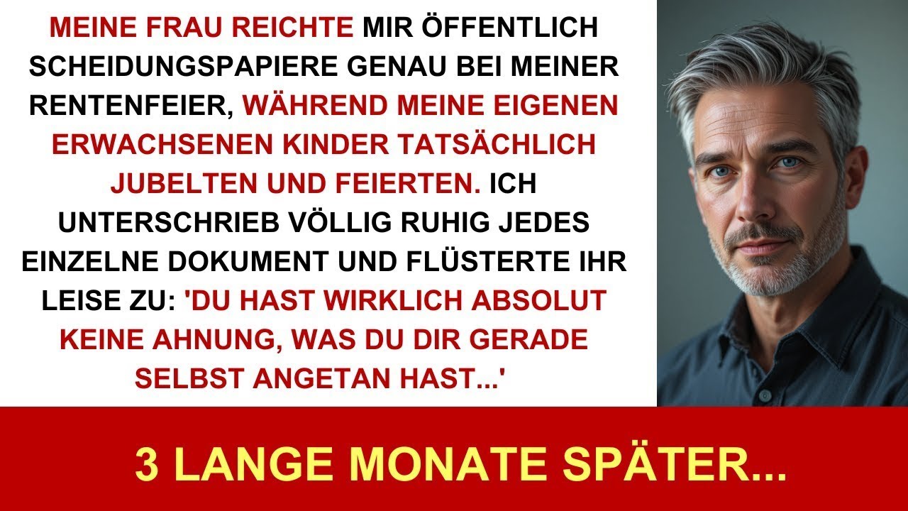 Auf Rentenfeier gab mir meine Frau die Scheidung &ndash; 3 Mon  sp&auml;ter sah sie, wer wirklich in Rente wa