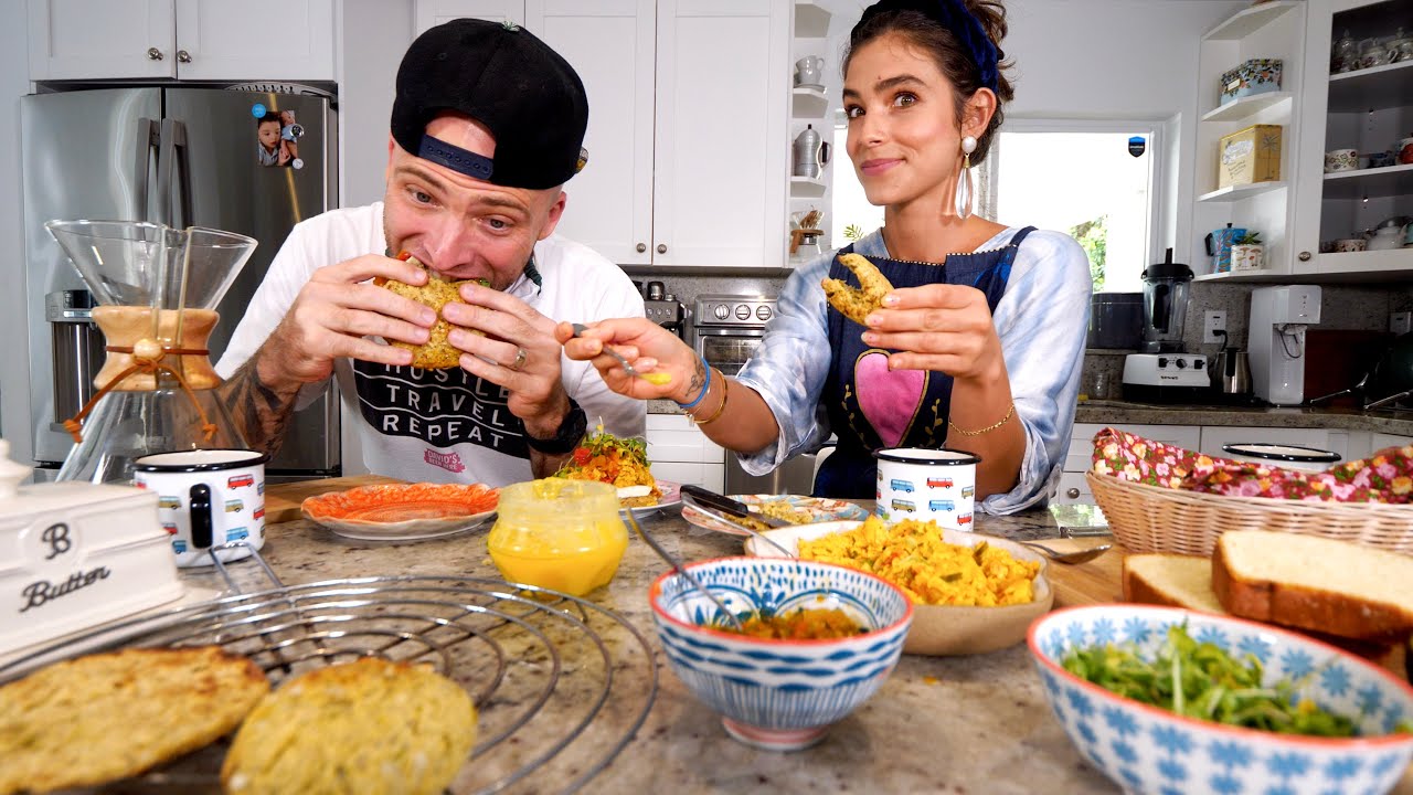 Colombian MASTERCHEF Winner Cooks Me COLOMBIAN BREAKFAST!! Arepas, Hogao & Coffee in Miami, Florida