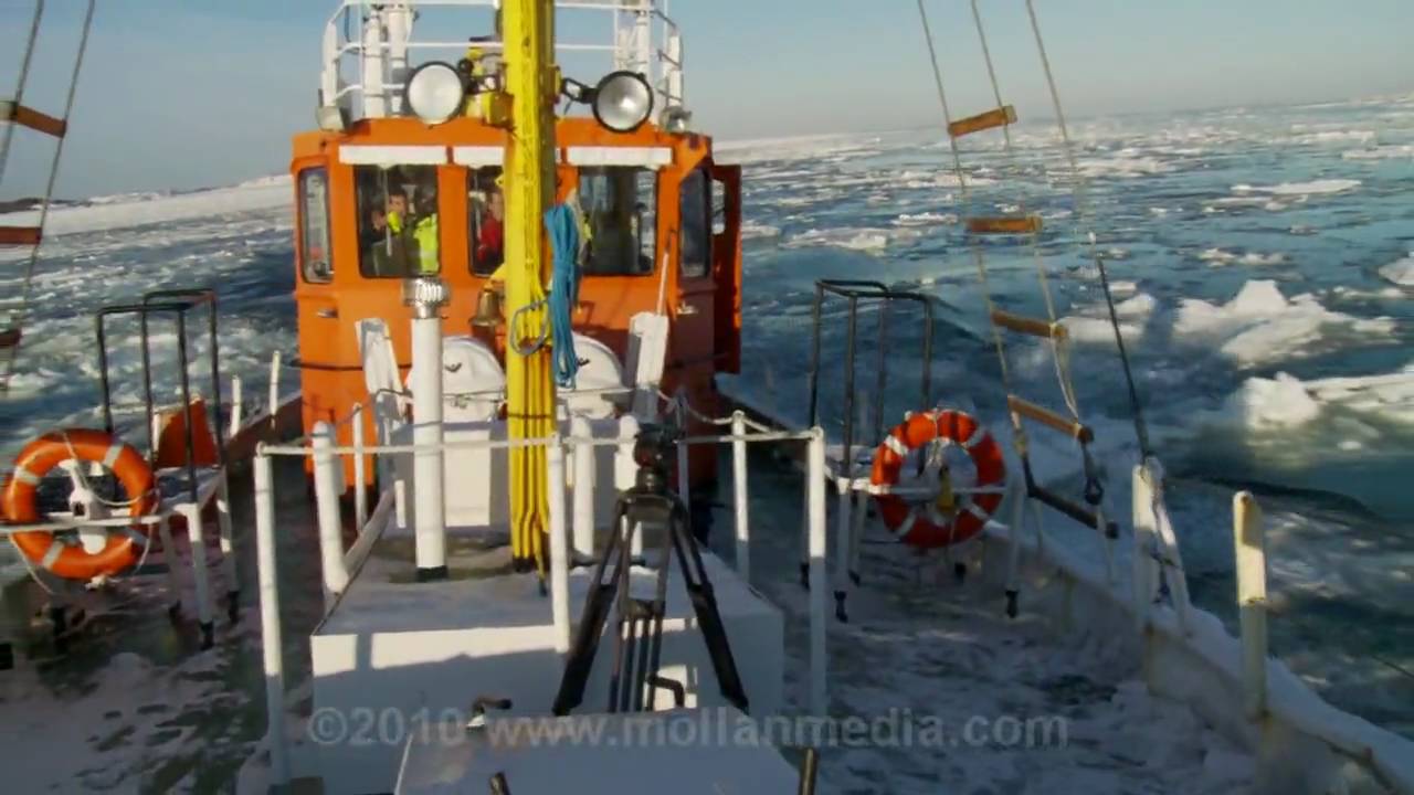 Pilot boat in the Ice at Hvasser, Norway