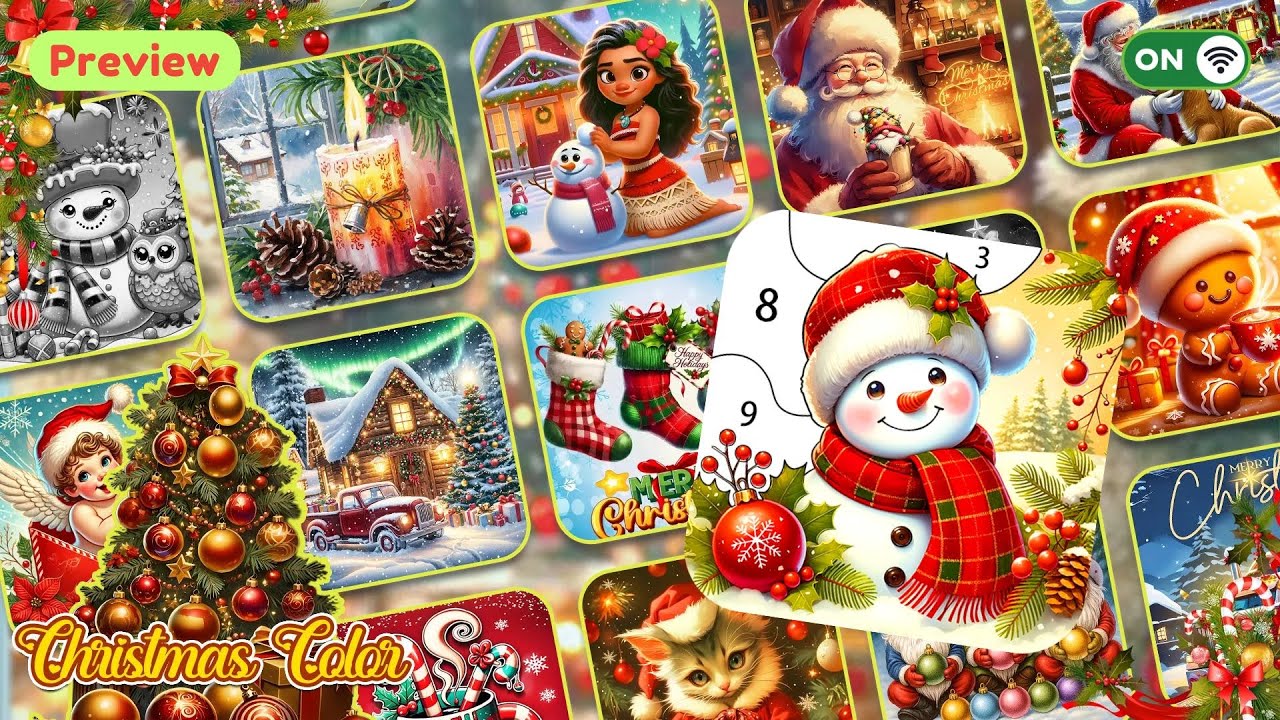 ☃️🎅เกมระบายสีคริสมาสตามตัวเลข 2025🎄🦌🎨 I Christmas Color by Number Game