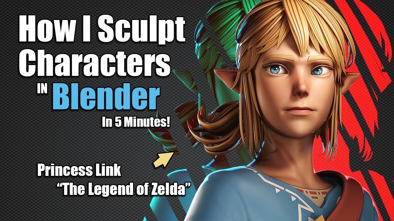 How I Sculpt a Character in 5 minutes - Princess Link [The Legend of Zelda: Breath of the Wild]