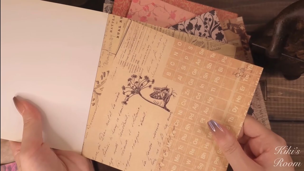 ASMR｜私のコラージュ日記/Journal with me｜Vintage spread,トラベラーズノート