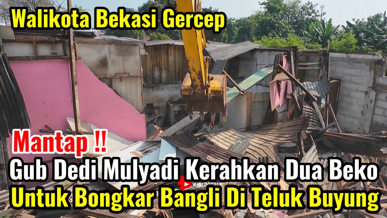 Mantap‼️Gub Dedi Mulyadi Kerahkan Dua Excavator Untuk Bongkar Bangunan Liar Teluk Buyung