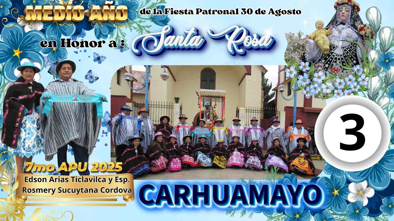 MISA DE MEDIO AÑO SANTA ROSA  2025🌹7MO APU EDSON ARIAS TICLAVILCA Y  ESP. ROSSMERY SUCUYTANA CORDOVA