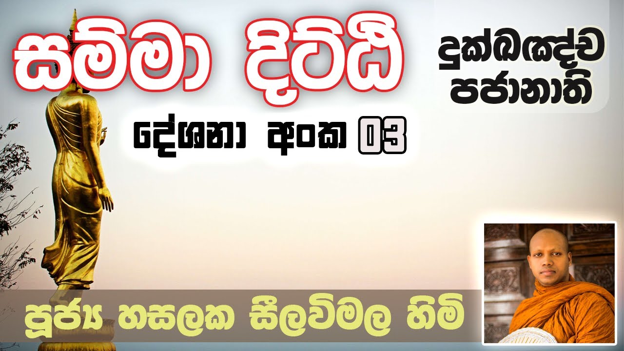 සම්මා දිට්ඨි සූත්‍රය 03 | දුක්ඛඤ්ච පජානාති | Ven. Hasalaka Seelawimala Thero | හසලක සීලවිමල හිමි