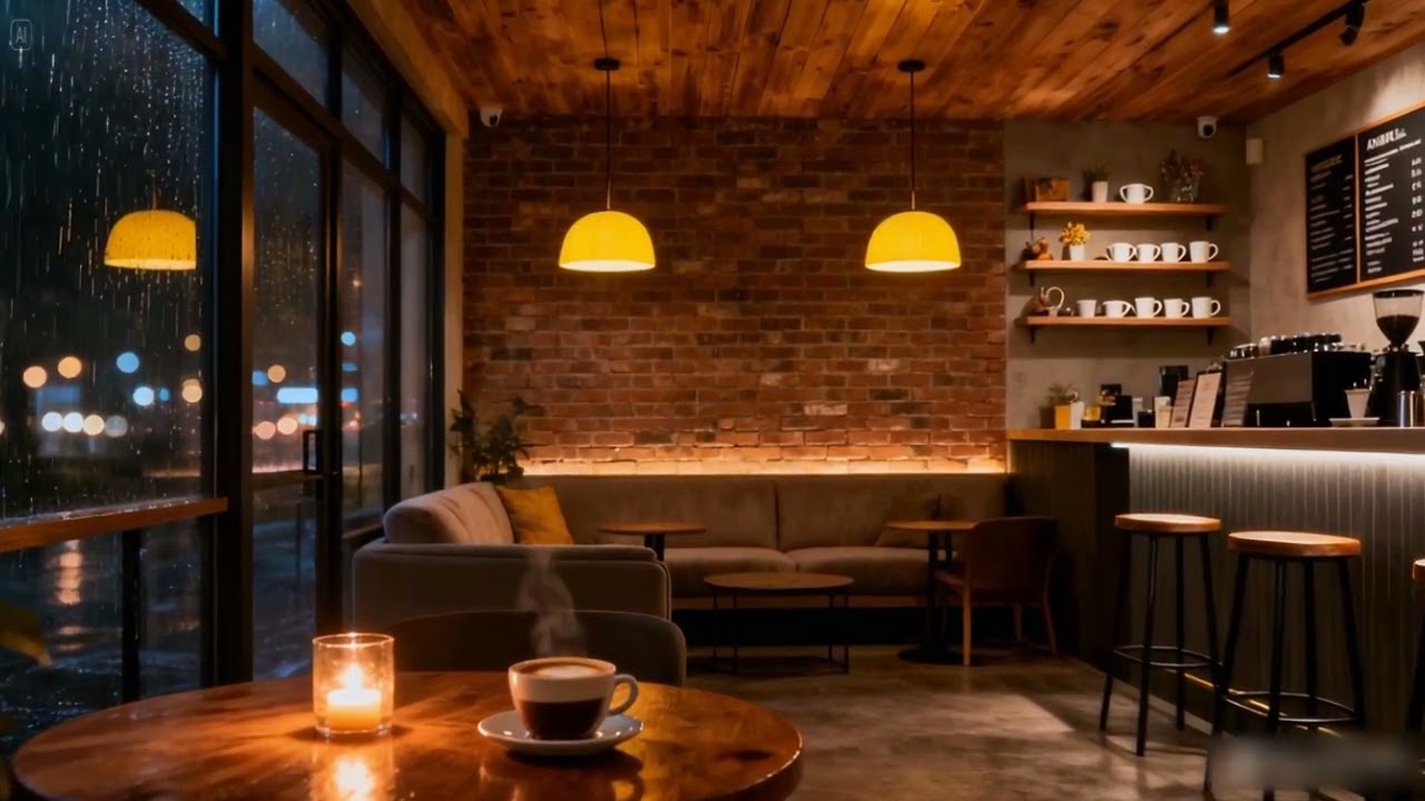Rainy Window Piano Jazz 1 - Cozy Coffee Shop with Smooth Piano Jazz for Relaxing, Studying, Working