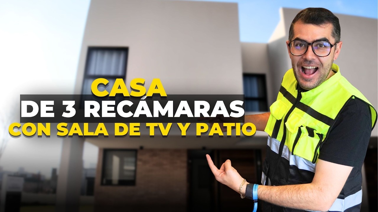 Casa de 9×16 m con 3 Recámaras y sala de TV