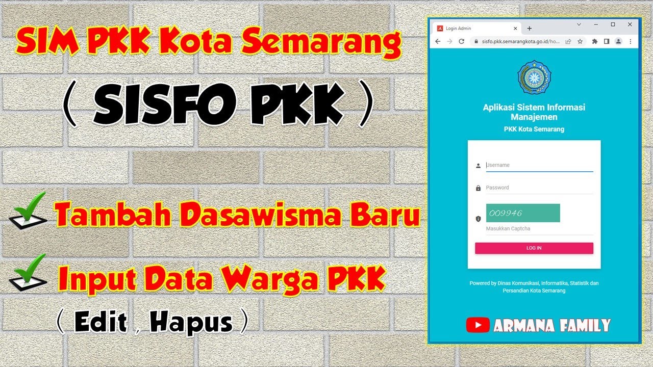 SIM PKK Kota Semarang (SISFO PKK): Cara input , edit & hapus Data Warga PKK  & Tambah Dasawisma Baru