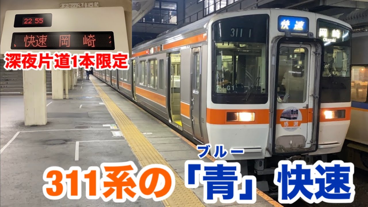 【定期運行終了】JR東海311系の青快速に乗ってきた