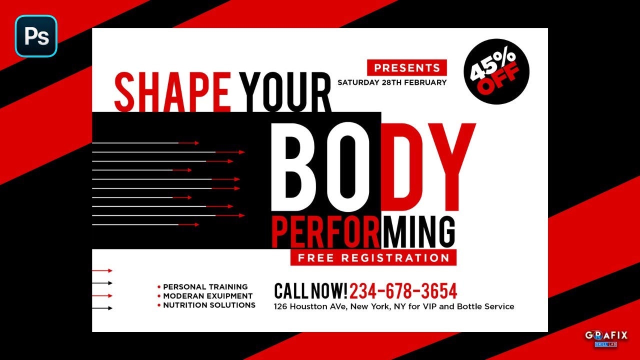 How to design Banner in photoshop #flyerdesign #postcard #bannerdesign #adobe #photoshop
