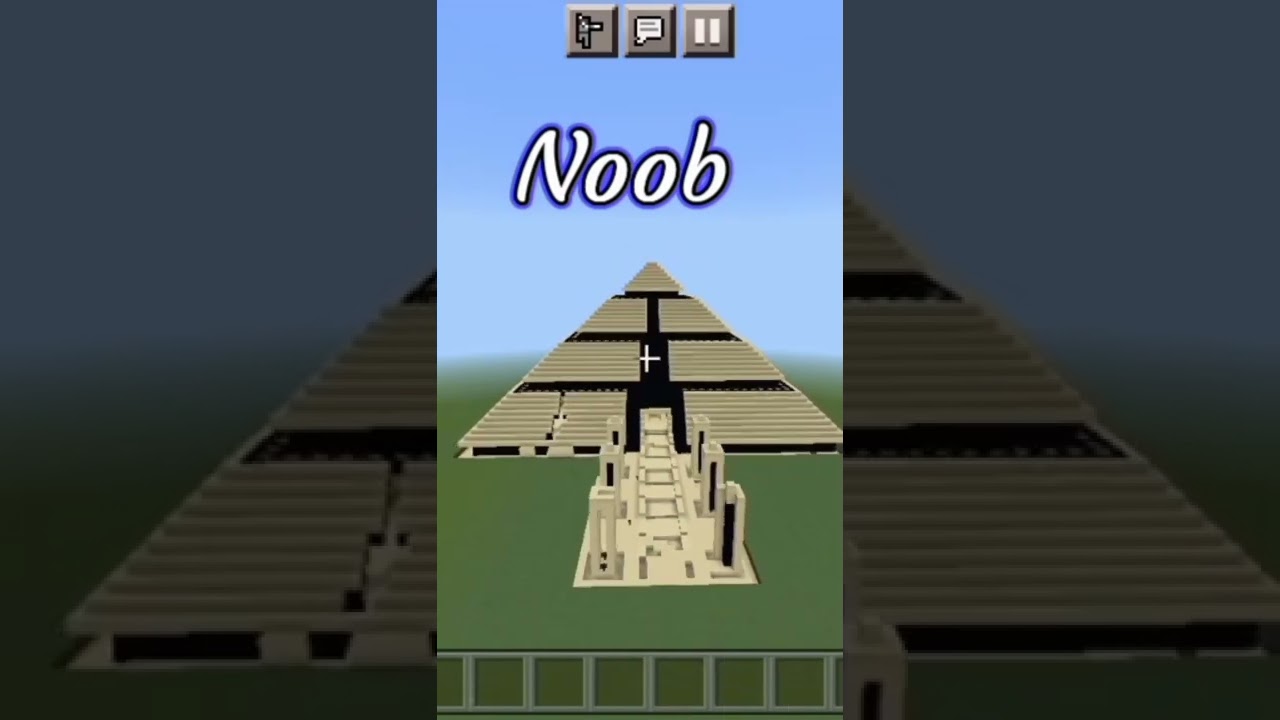 Minecraft:Noob vs pro vs hacker Pyramid build 🤔#shorts