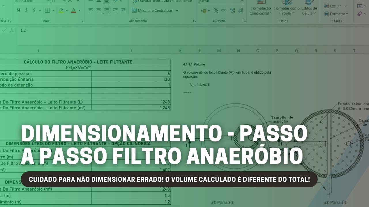 PASSO A PASSO - COMO DIMENSIONAR UM FILTRO ANAERÓBIO