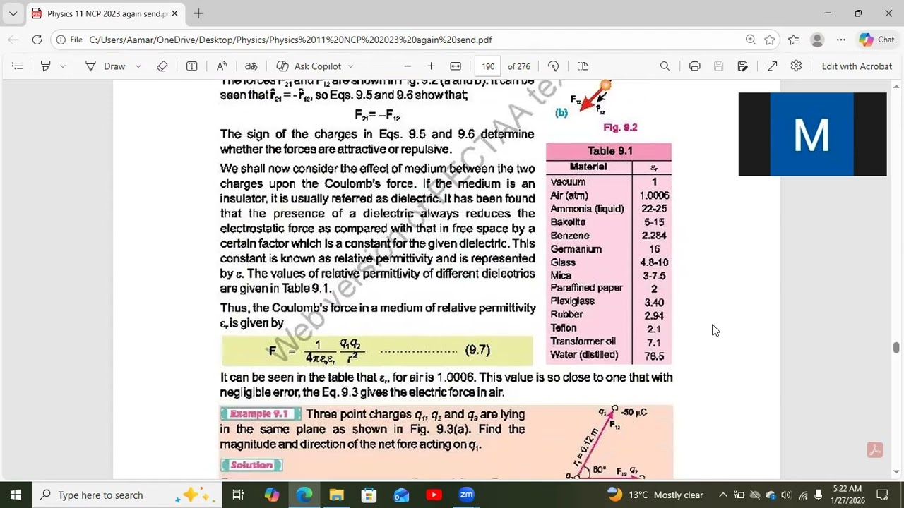 Coulomb's law , Electric Field Strength