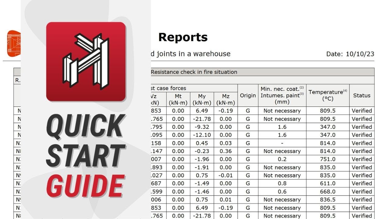 CYPE 3D: fire resistance (results)