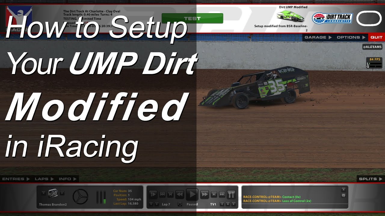 iRacing: Руководство по настройке модифицированного UMP Dirt
