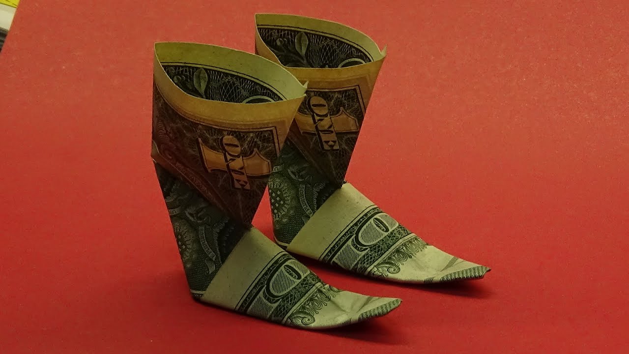 Dollar Bill Origami Boots