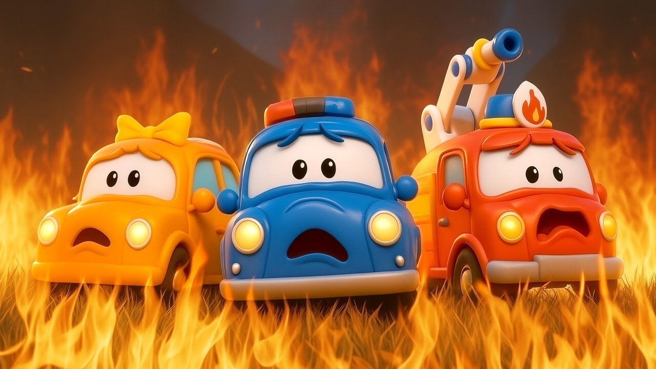 Atrapados en la cueva aterradora con fuego! ¡Ayuda, Super Robot! 🔥 Rescate  y camión de bomberos.