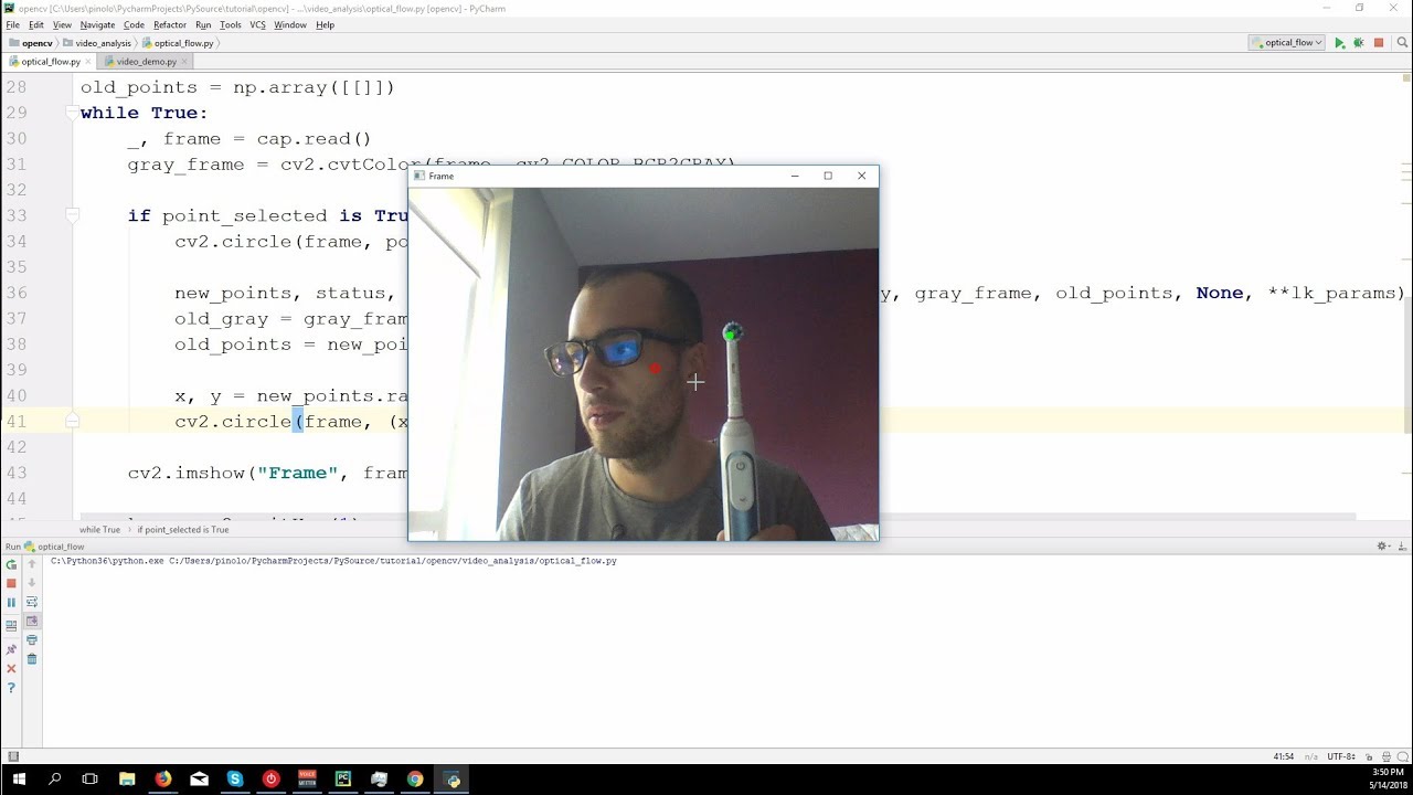 Optical Flow with Lucas-Kanade method -  OpenCV 3.4 with python 3 Tutorial 31