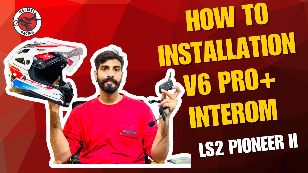 V6 pro+ intercom installation in Ls2 pioneer 2 full explanation video.#intercom, #Ls2, #Helmetracing