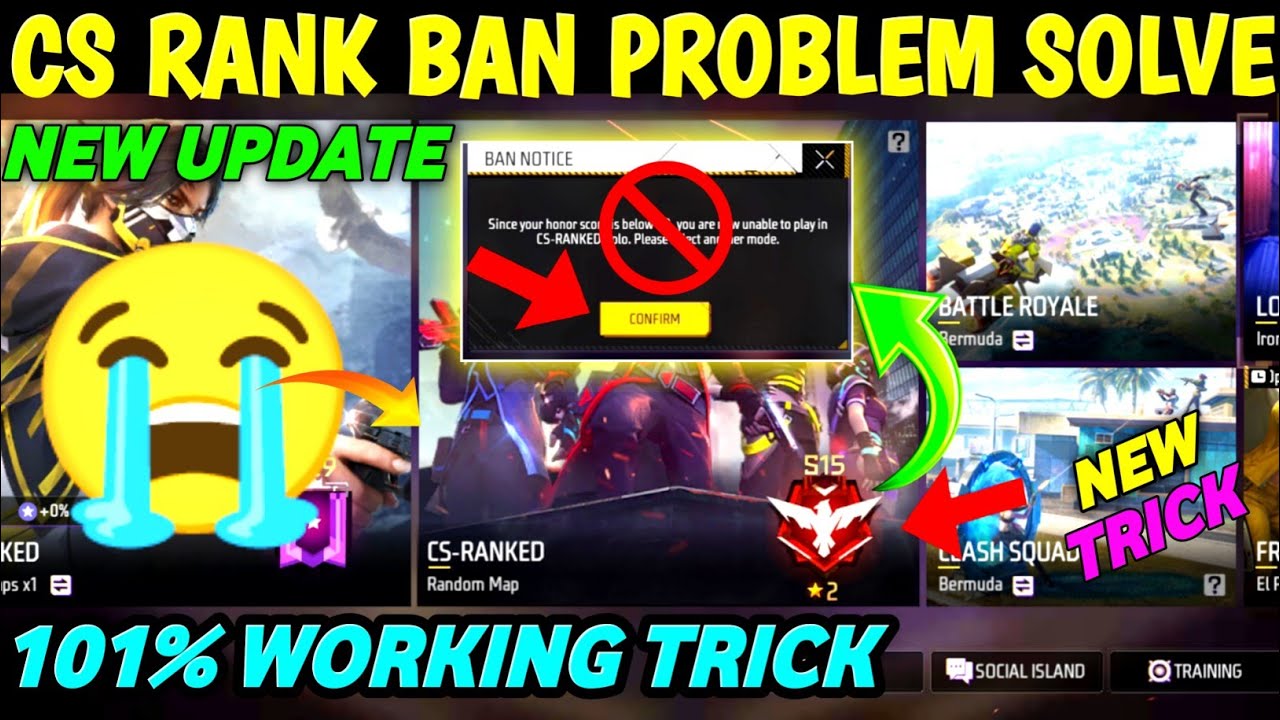 free fire cs rank ban notice/free fire cs ranked banned problem/free fire CS rank Kaise unban Karen