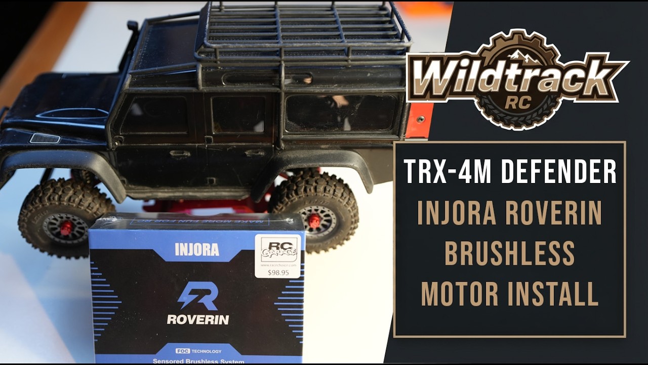Installing an Injora Roverin brushless and sensored motor in our TRX 4M Defender 110 - Wheelies now!