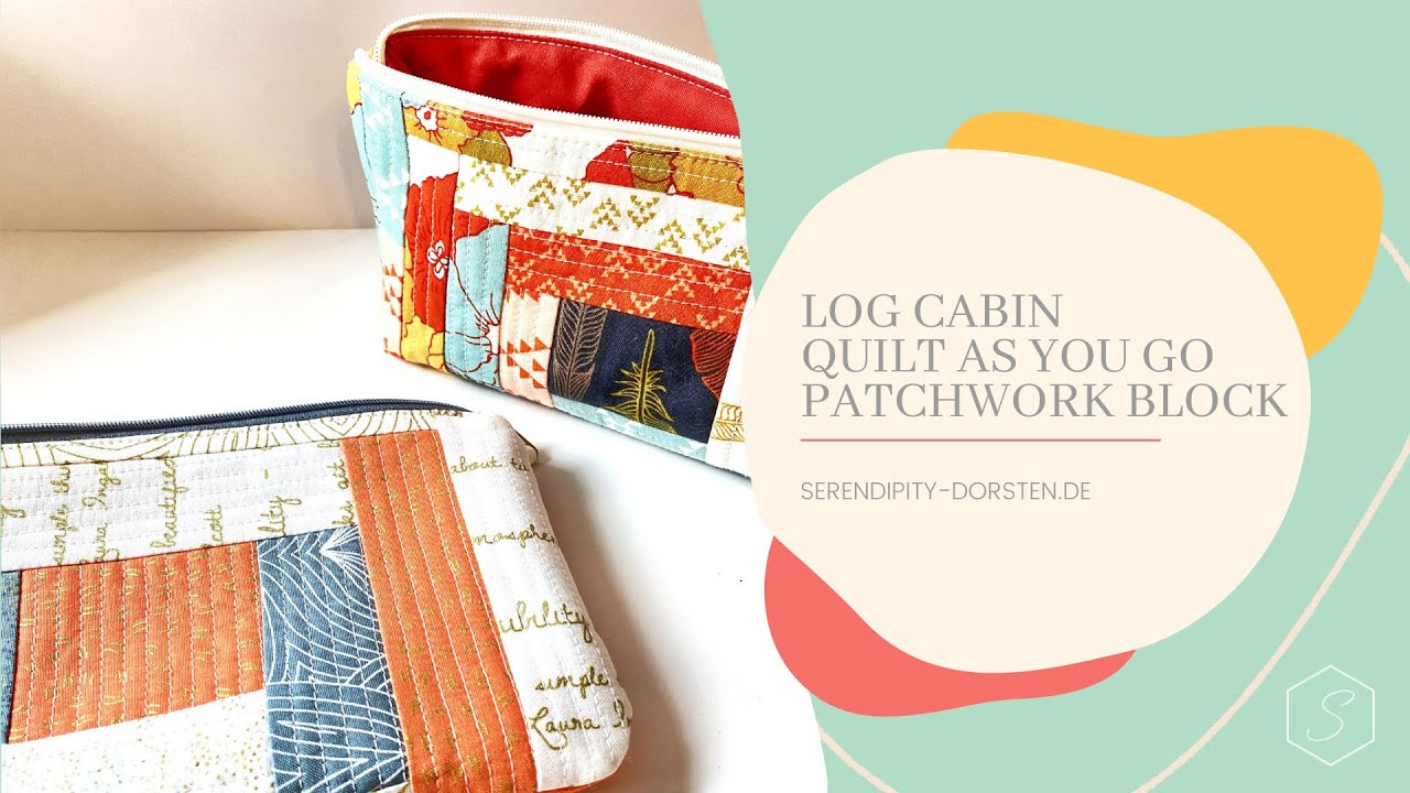 Log Cabin Quilt As You Go Patchwork Block