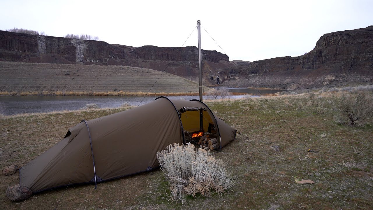 Solo Hot Tent Backpacking Trip with High Winds