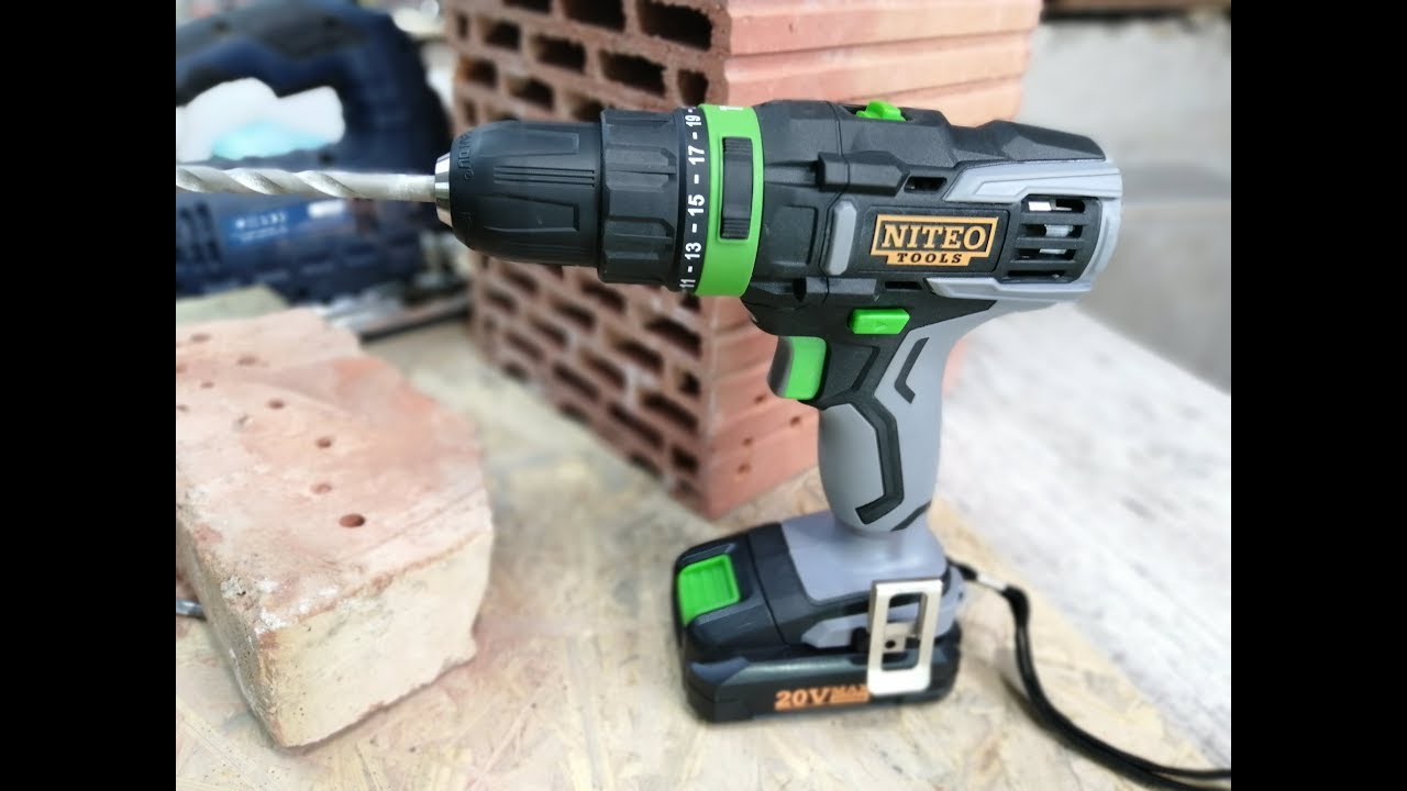 Wiertarko-wkrętarka NITEO TOOLS  20V Z UDAREM  Unboxing test i porównanie z Parkside PSBSA 20 Li a1