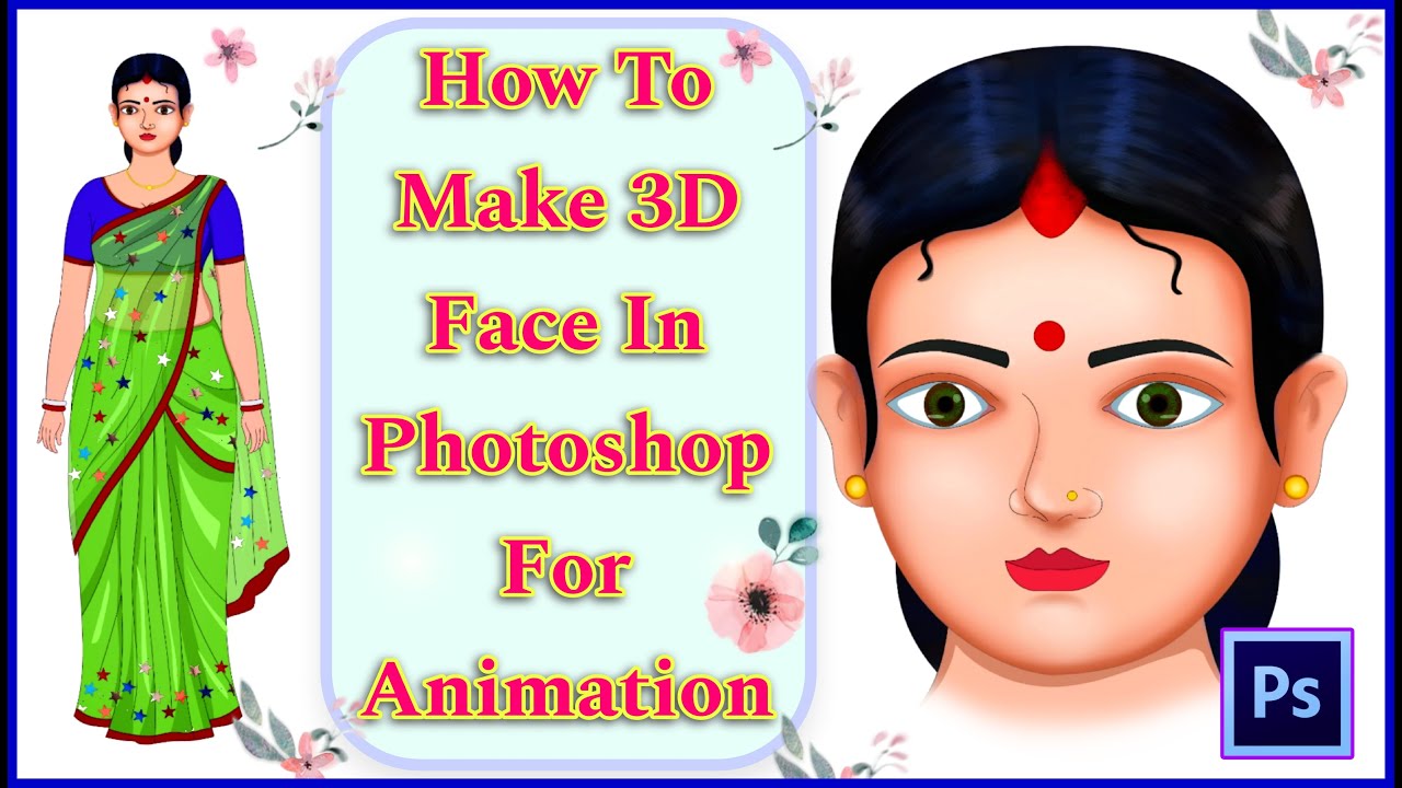 Step By Step Process To Draw 3D Character In Photoshop For Animation / 3D Character Face drawing
