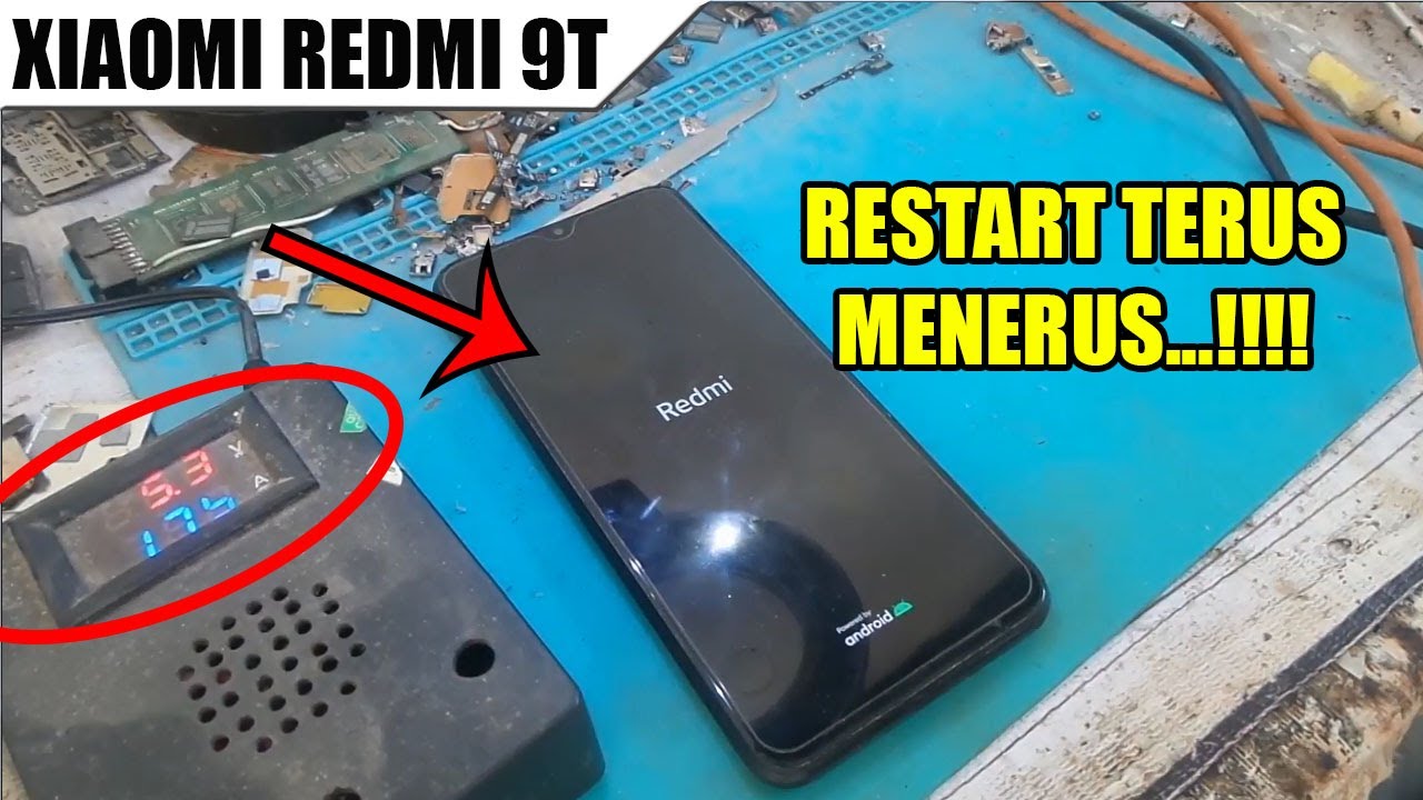 Redmi 9T Restart Terus Menerus | nyala mati logo redmi