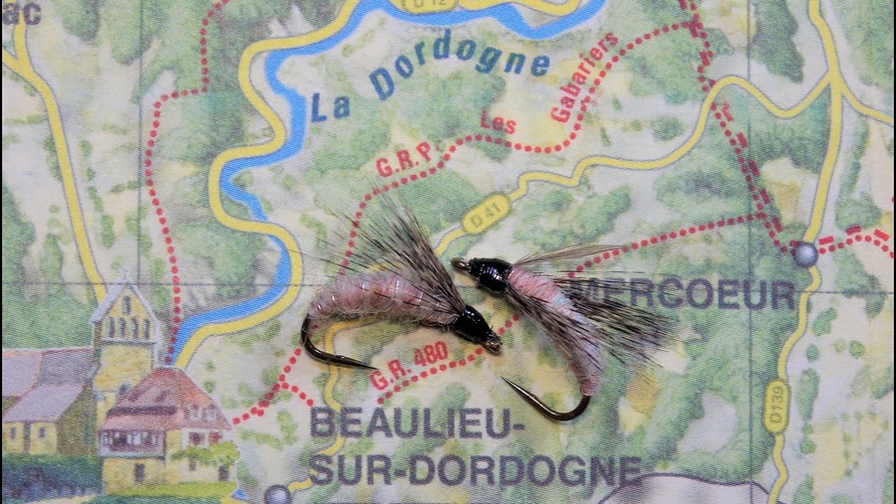 Montage d'une mouche noy&eacute;e type bibi corps en laine Chadwicks