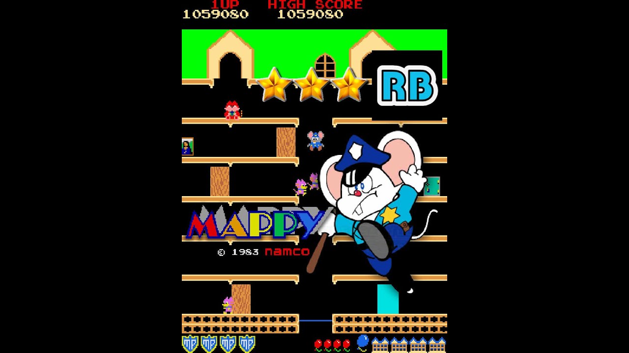 1983 [60fps] Mappy 1075810pts Nomiss Round50