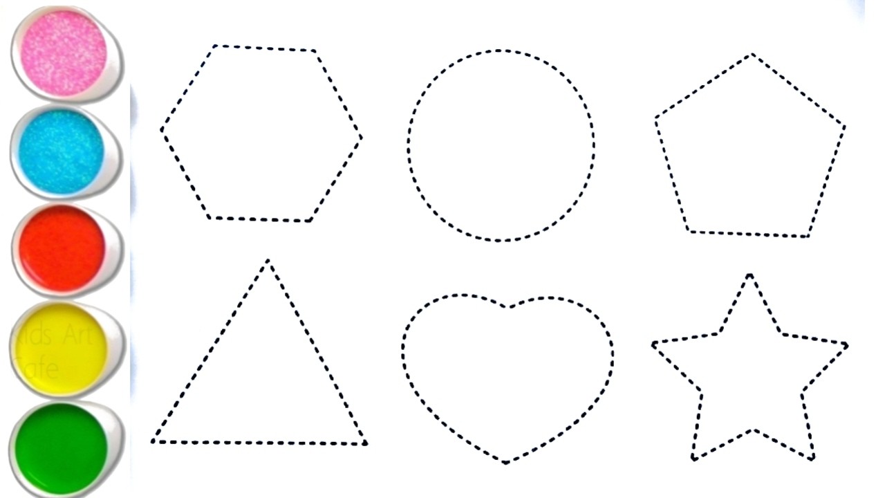 Shapes drawing for kids,  Learn 2d shapes, colors for toddlers, 2D shapes drawing part -217